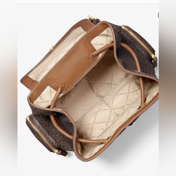 Michael Kors Abbey Signature Brown and Tan Backpack main image 11